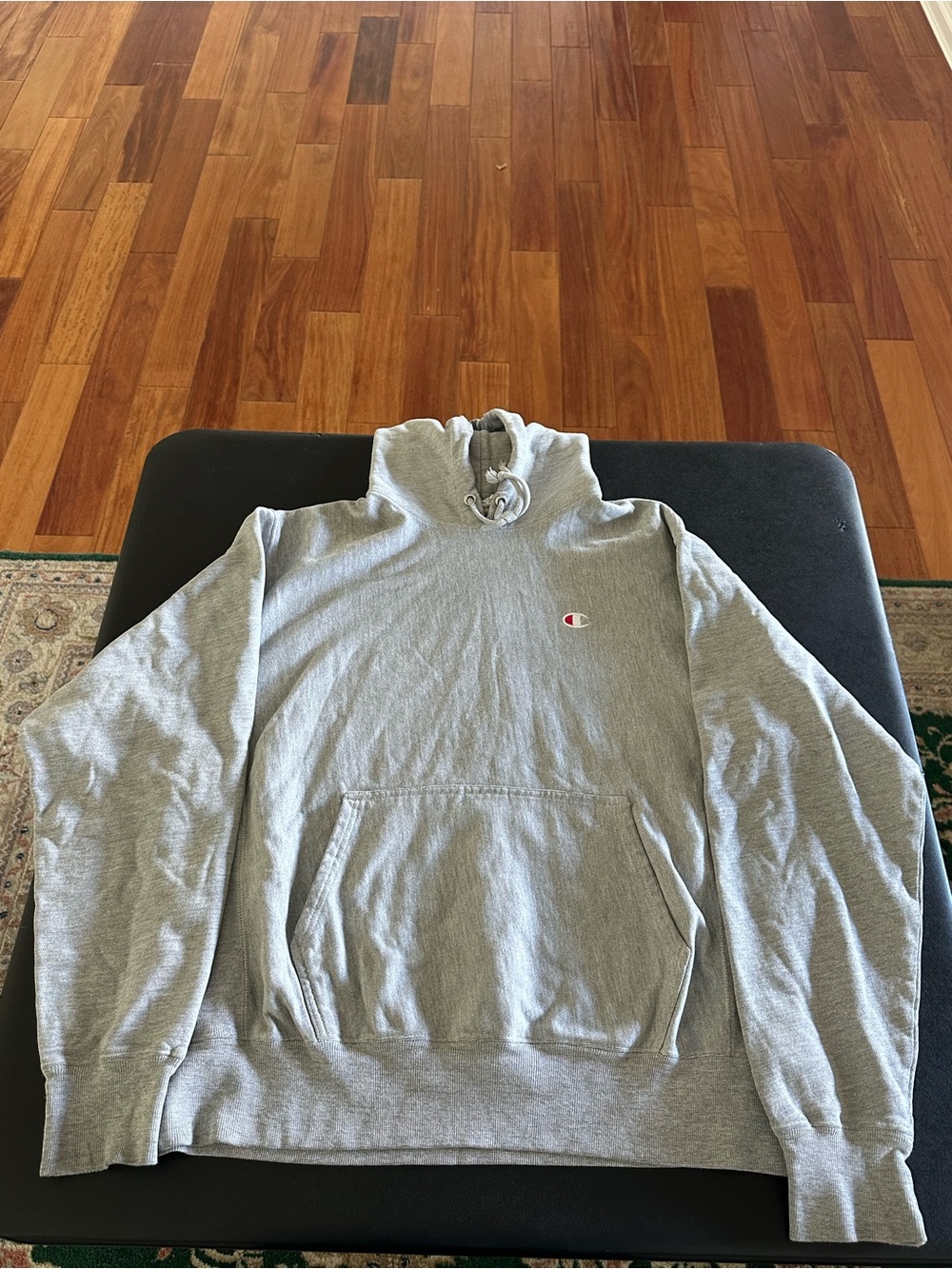 Champions Reverse Weave Men’s Gray Pullover Hoodie Sweatshirt Size Large